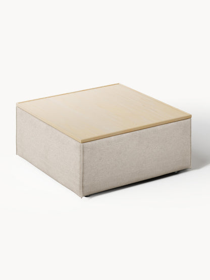 Sofa-Hocker Lennon aus Leinen-Mix mit Stauraum