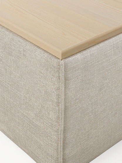 Sofa-Hocker Lennon aus Leinen-Mix mit Stauraum