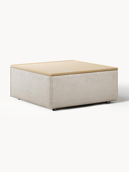 Galeriebild 1 - Sofa-Hocker Lennon aus Leinen-Mix mit Stauraum