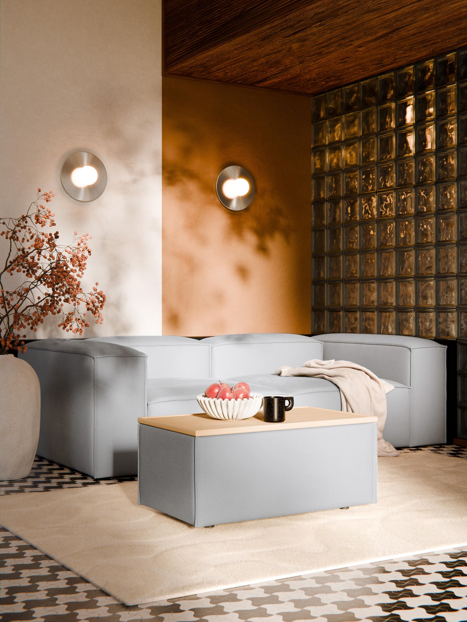 Sofa-Hocker Lennon mit Stauraum