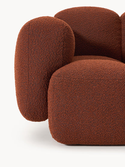 Modulares Sofa Tayla (4-Sitzer) aus Bouclé mit Hocker (links/rechts)