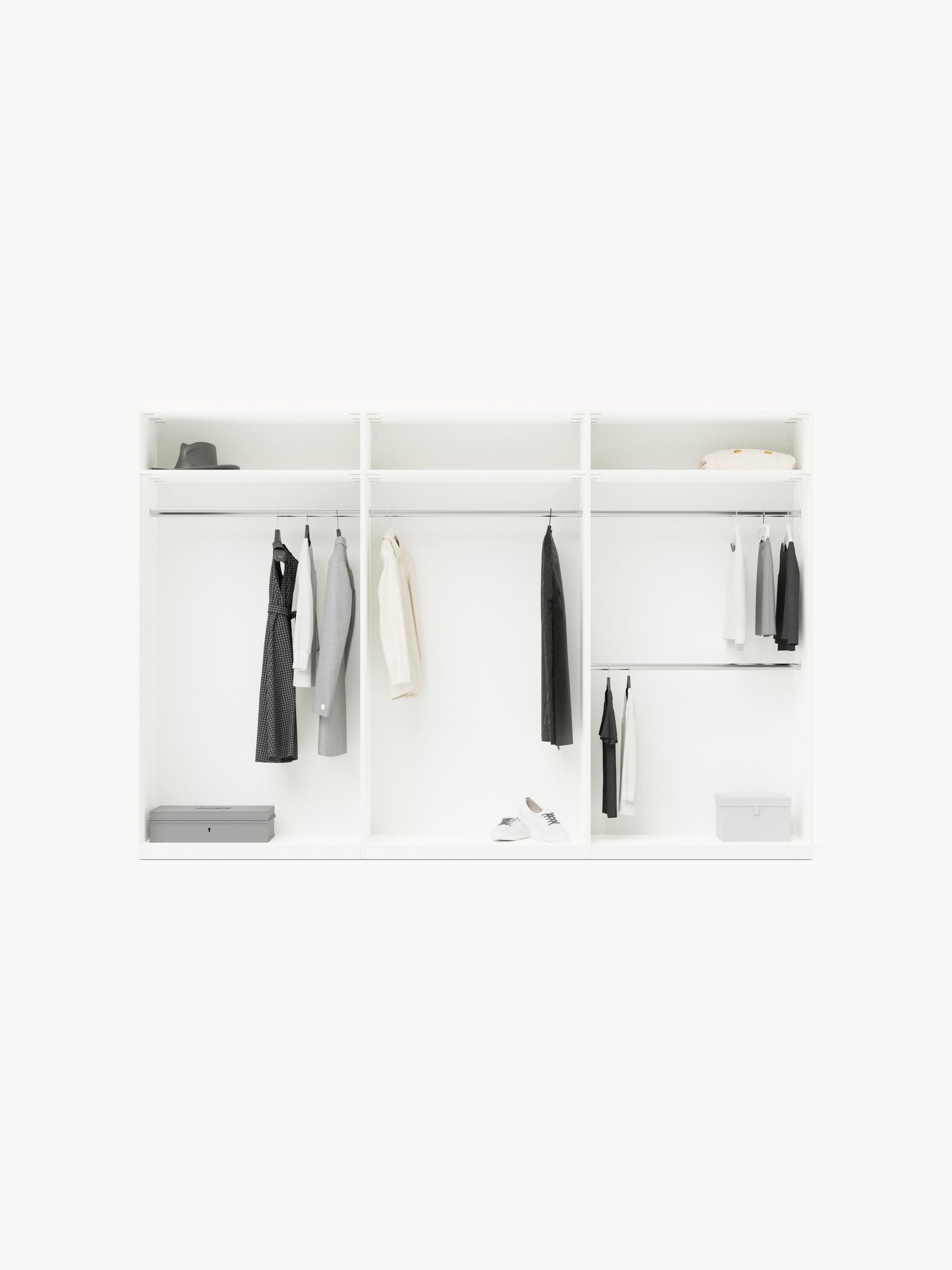 Modularer Drehtürenschrank Leon, 300 cm Breite, in verschiedenen Größen