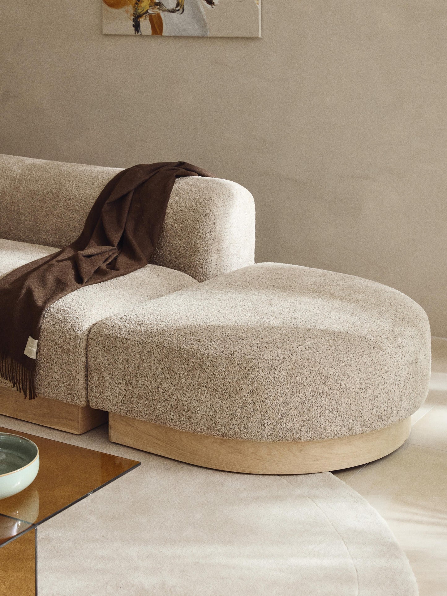 Sofa-Hocker Natalie aus Teddy-Bouclé