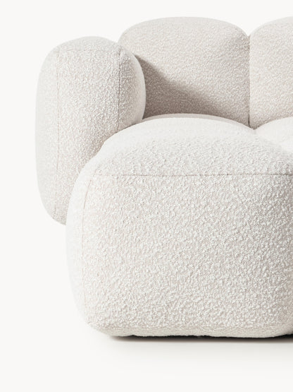 Modulares Sofa Tayla (4-Sitzer) aus Bouclé mit Hocker (links/rechts)