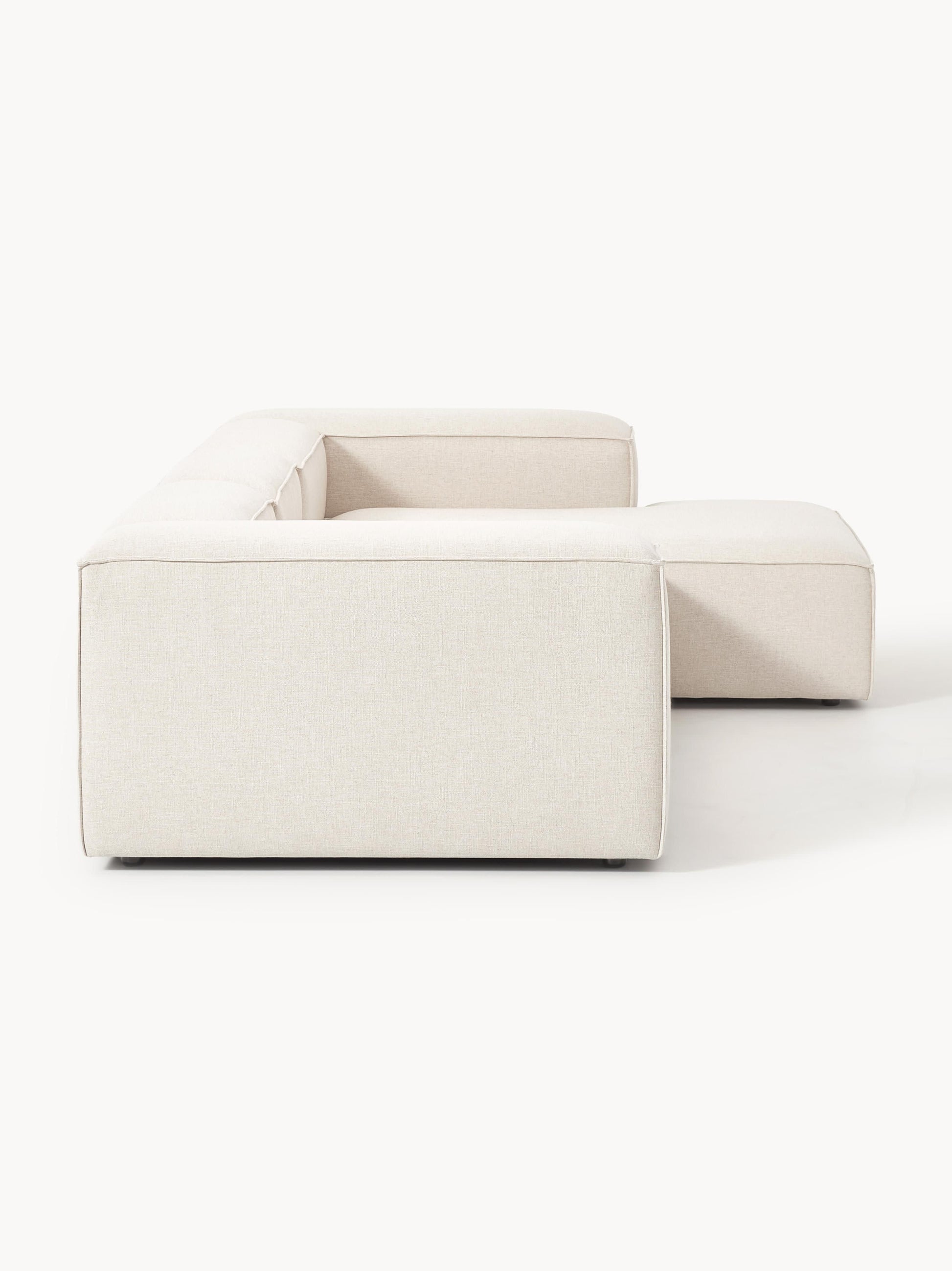 Modulares Ecksofa Lennon (4-Sitzer) aus Leinen-Mix