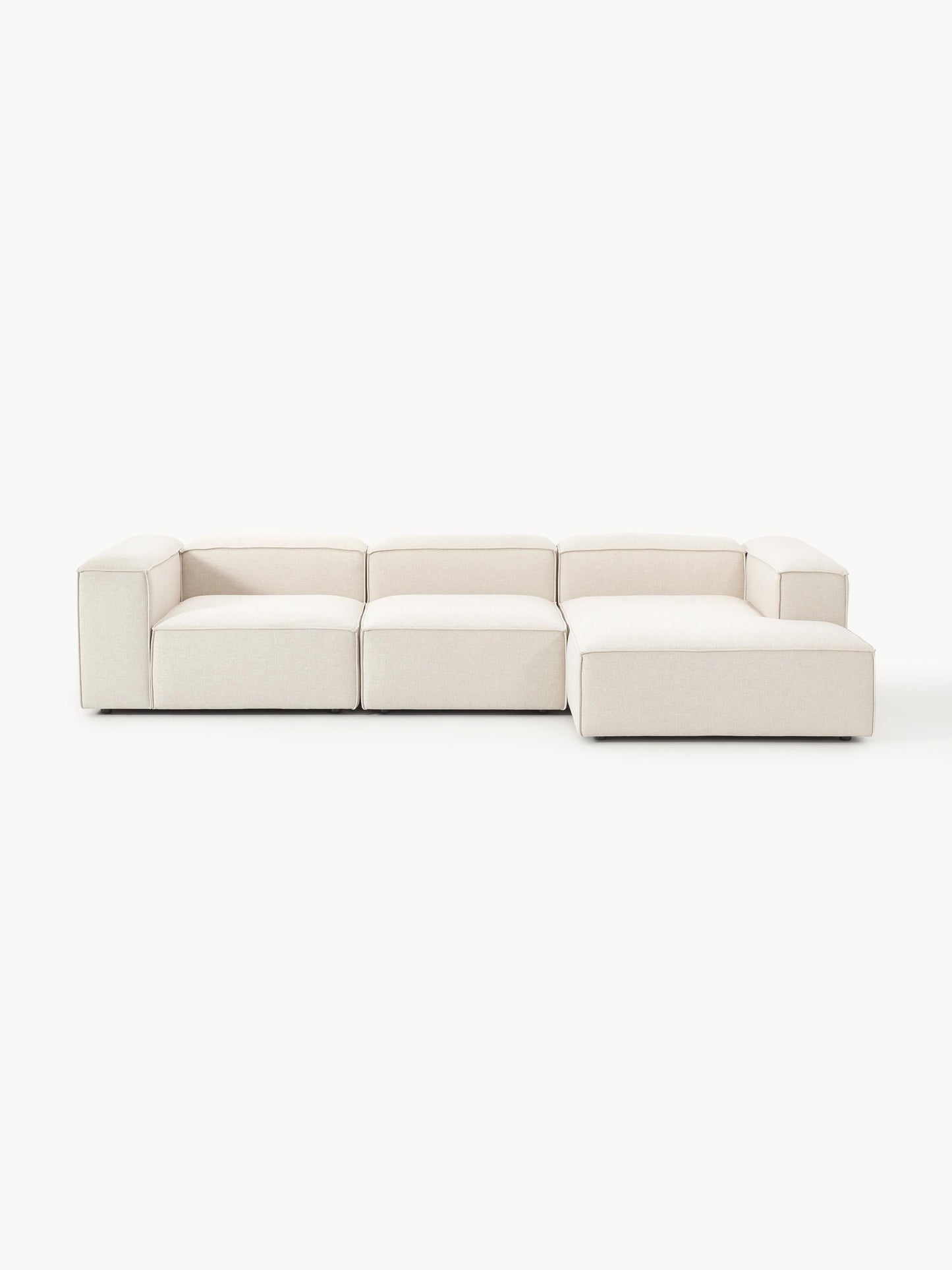 Galeriebild 1 - Modulares Ecksofa Lennon (4-Sitzer) aus Leinen-Mix