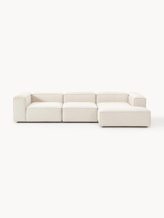 Galeriebild 1 - Modulares Ecksofa Lennon (4-Sitzer) aus Leinen-Mix