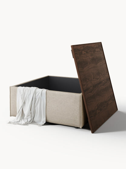 Sofa-Hocker Lennon aus Leinen-Mix mit Stauraum