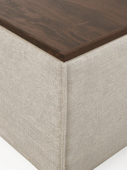 Sofa-Hocker Lennon aus Leinen-Mix mit Stauraum
