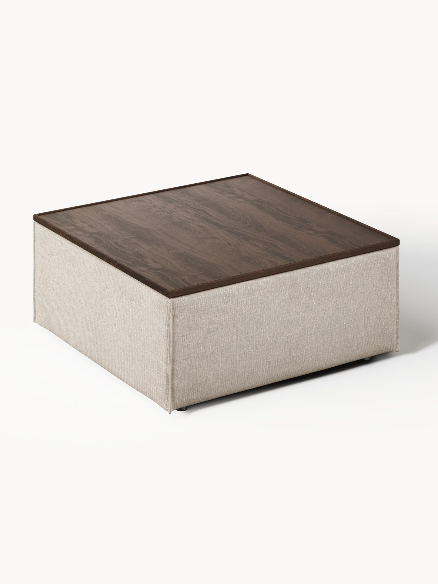 Sofa-Hocker Lennon aus Leinen-Mix mit Stauraum