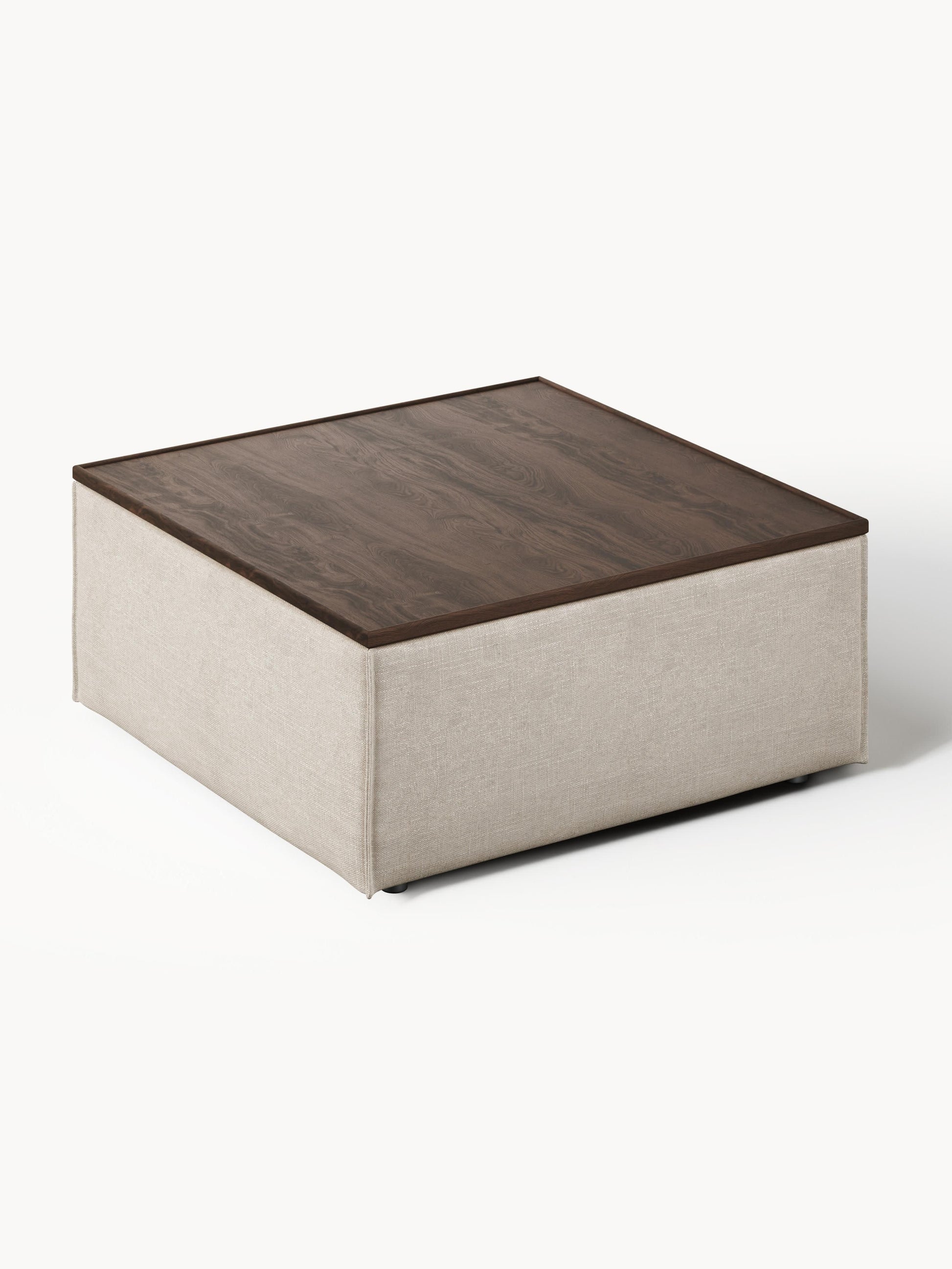 Sofa-Hocker Lennon aus Leinen-Mix mit Stauraum