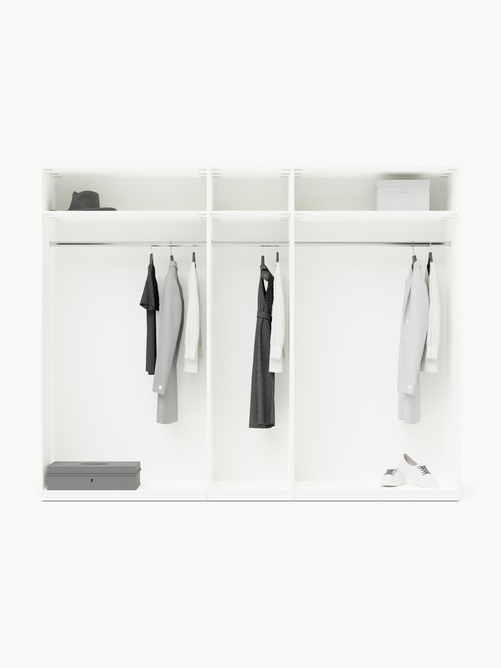 Modularer Drehtürenschrank Charlotte, 300 cm Breite, in verschiedenen Größen