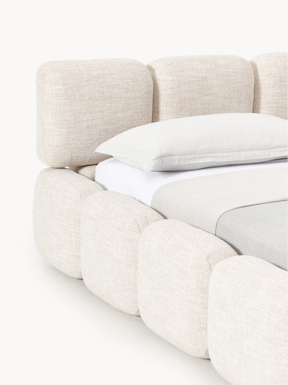 Polsterbett Tayla aus Bouclé mit Stauraum