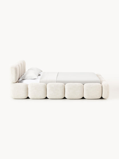 Polsterbett Tayla aus Bouclé mit Stauraum