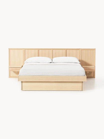 Holzbett Nanto mit Nachttischen und Kopfteil