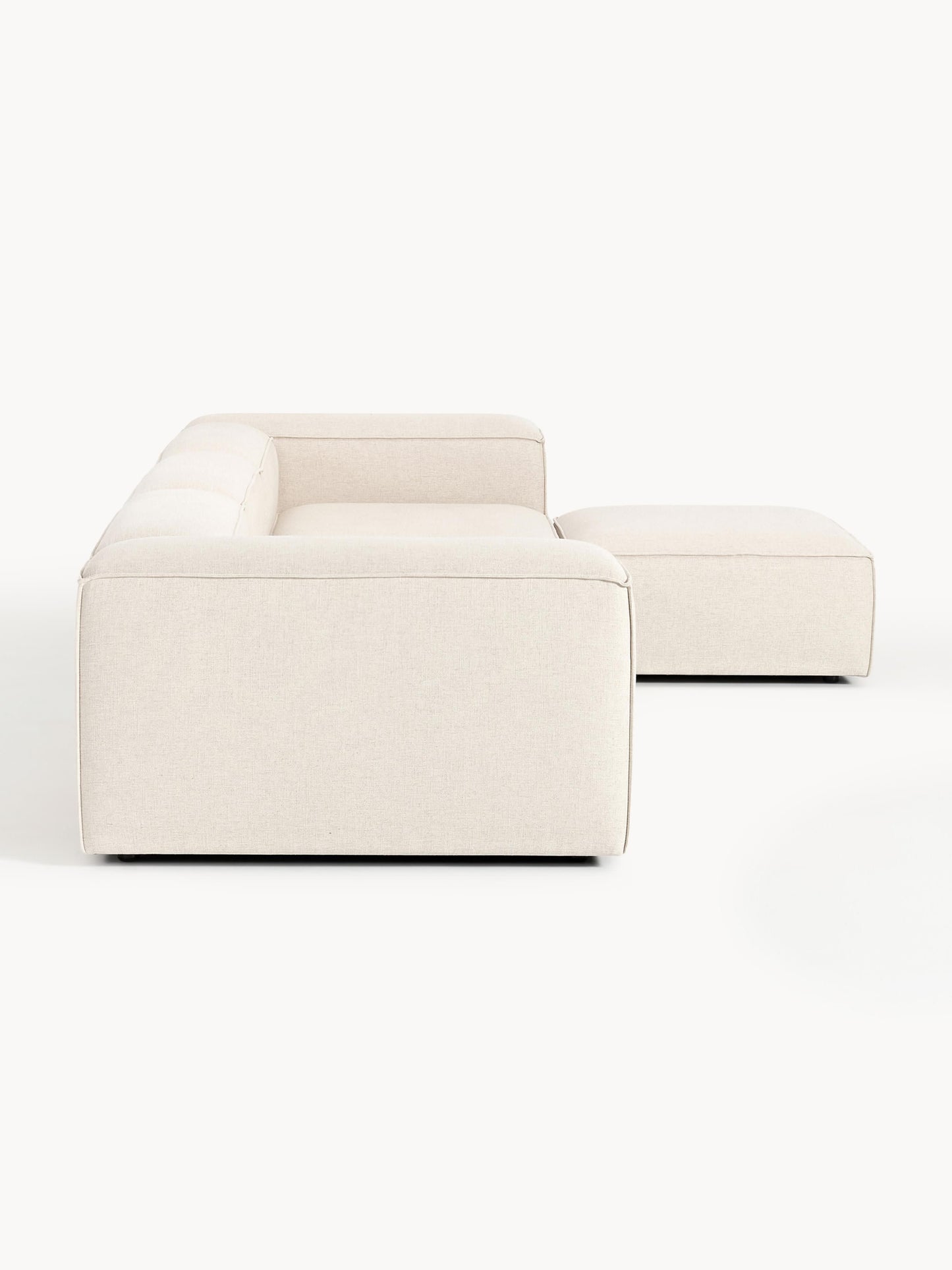 Modulares Sofa Lennon (4-Sitzer) aus Leinen-Mix mit Hocker (links/rechts)