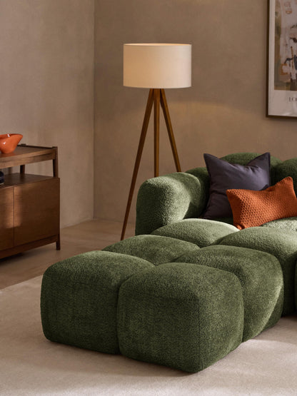 Sofa-Hocker Tayla aus Teddy-Bouclé