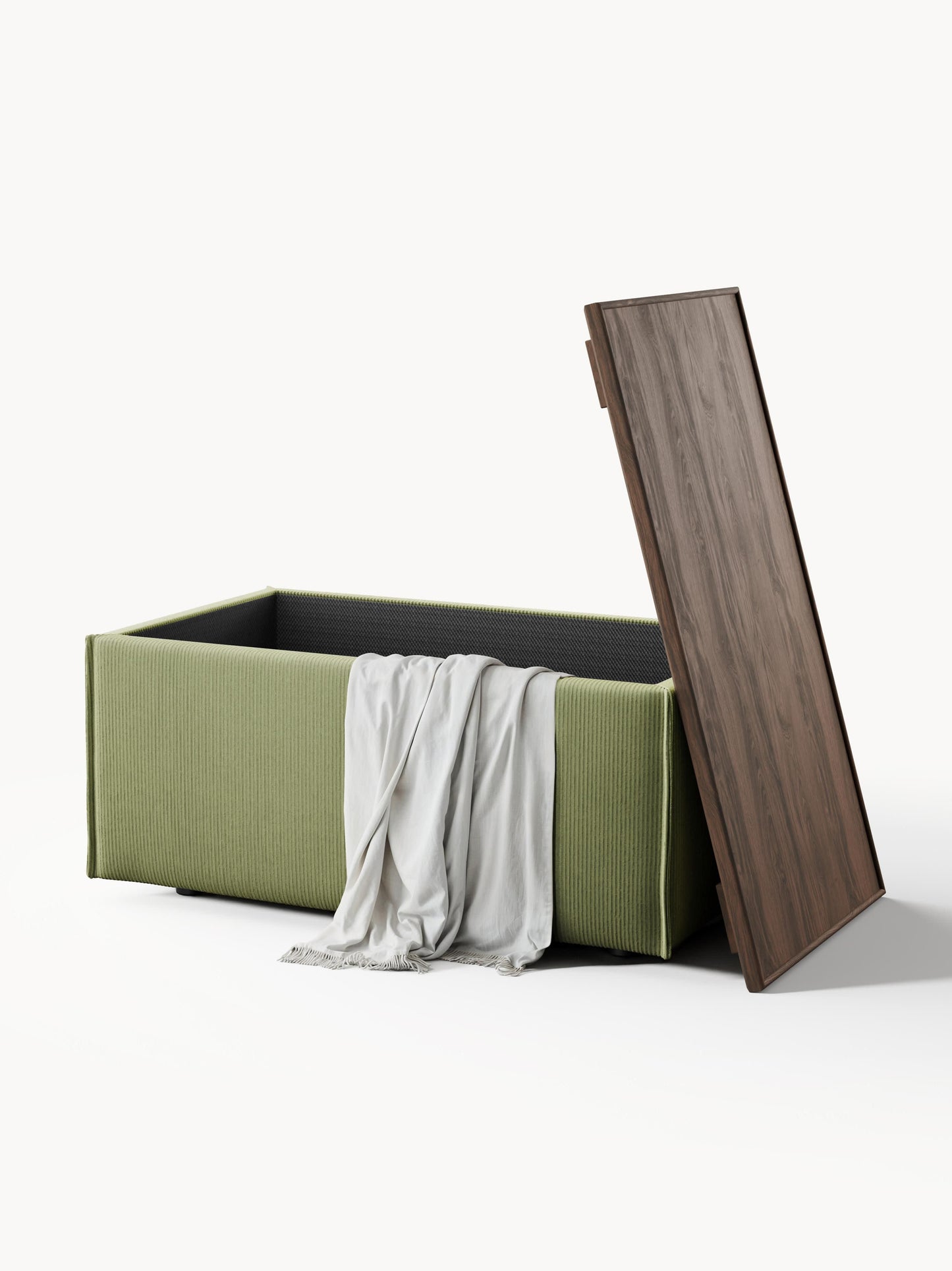 Sofa-Hocker Lennon aus Cord mit Stauraum