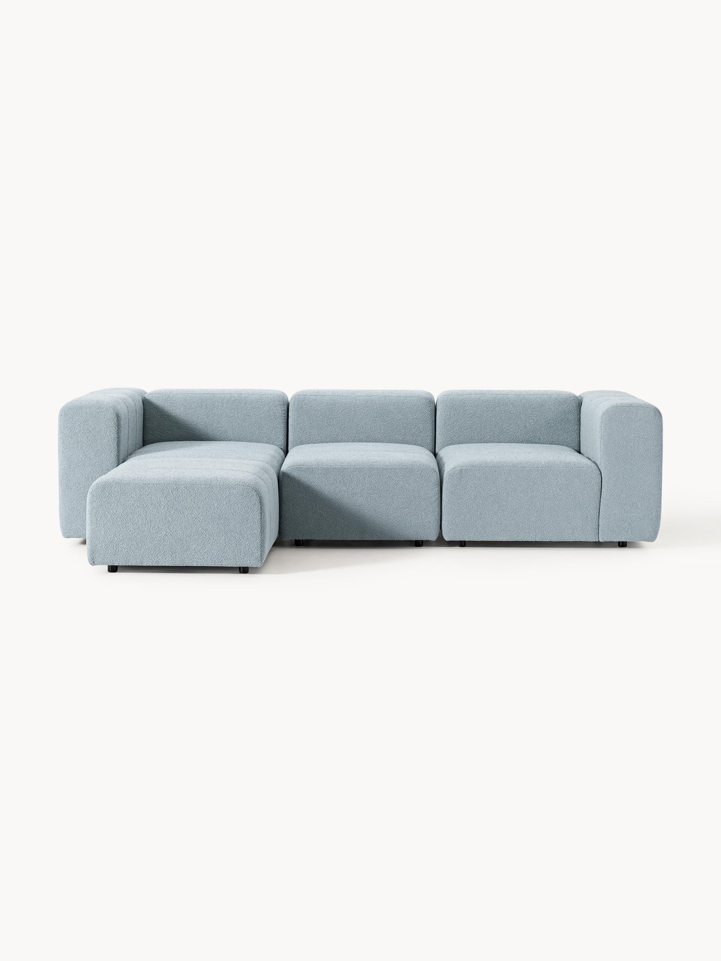 Galeriebild 1 - Modulares Bouclé-Sofa Lena (4-Sitzer) mit Hocker (links/rechts)