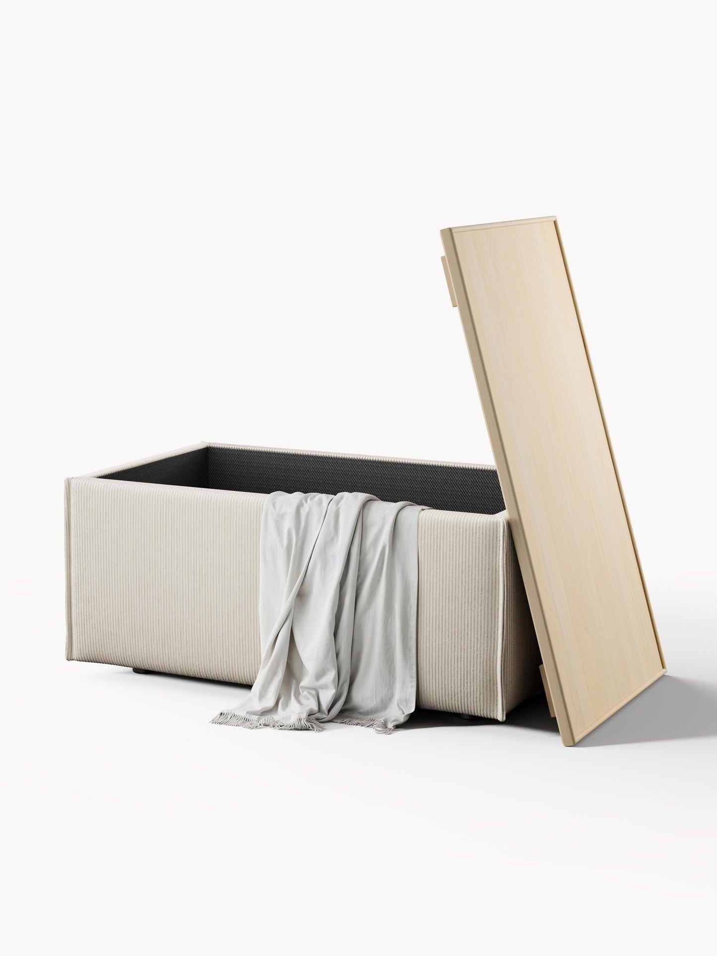 Sofa-Hocker Lennon aus Cord mit Stauraum