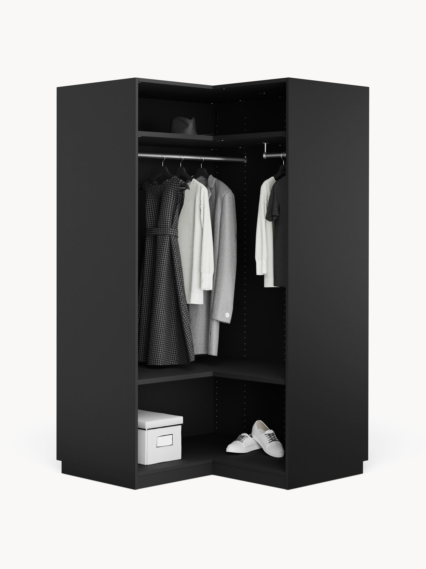 Modularer Eck-Kleiderschrank Simone, 115 cm Breite