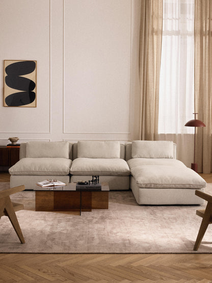 Modulares XL-Sofa Felix mit Hocker (links/rechts)
