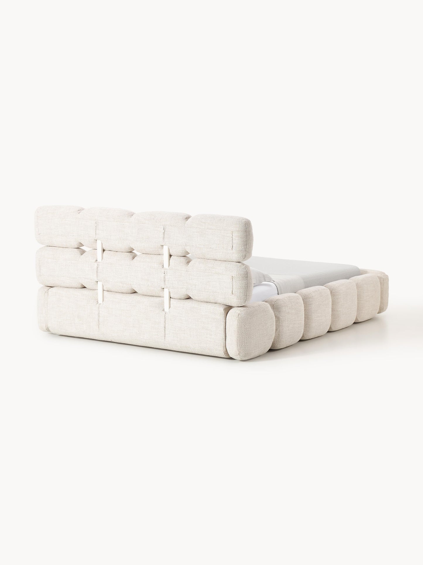 Polsterbett Tayla aus Bouclé mit Stauraum