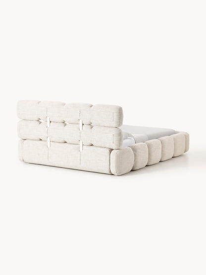 Polsterbett Tayla aus Bouclé mit Stauraum