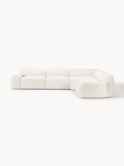 Galeriebild 1 - Modulares Teddy-Bouclé-Ecksofa Wolke (4-Sitzer)
