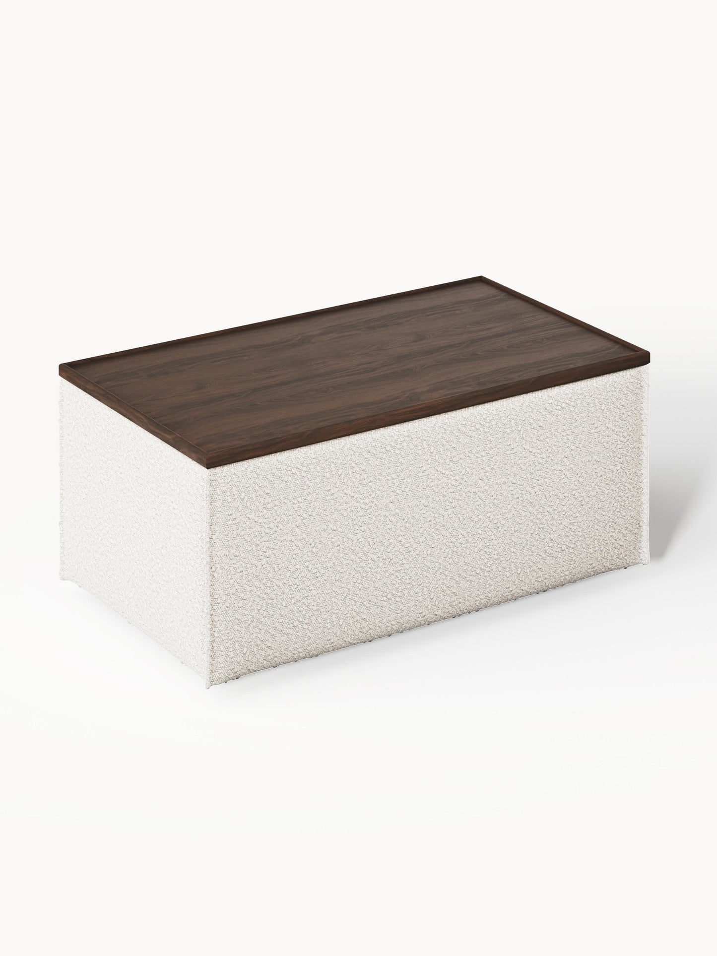 Sofa-Hocker Lennon aus Bouclé mit Stauraum