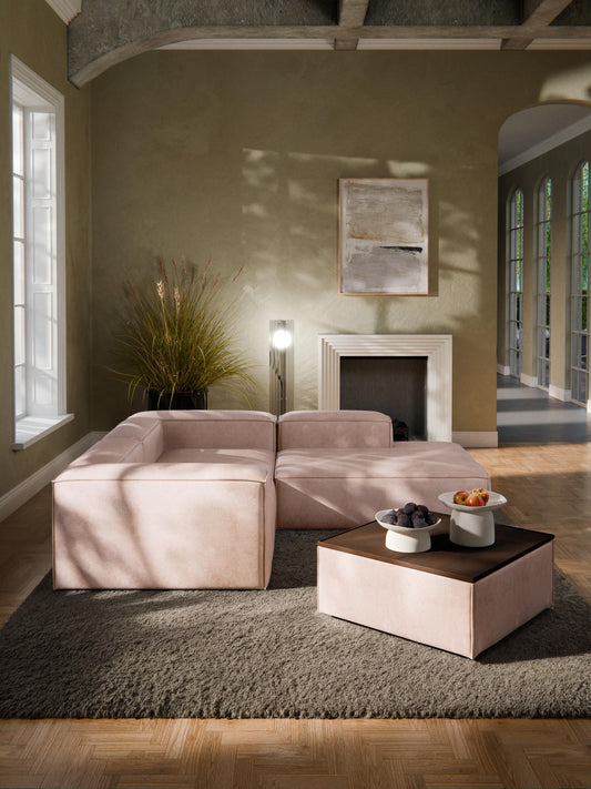 Sofa-Hocker Lennon aus Leinen-Mix mit Stauraum