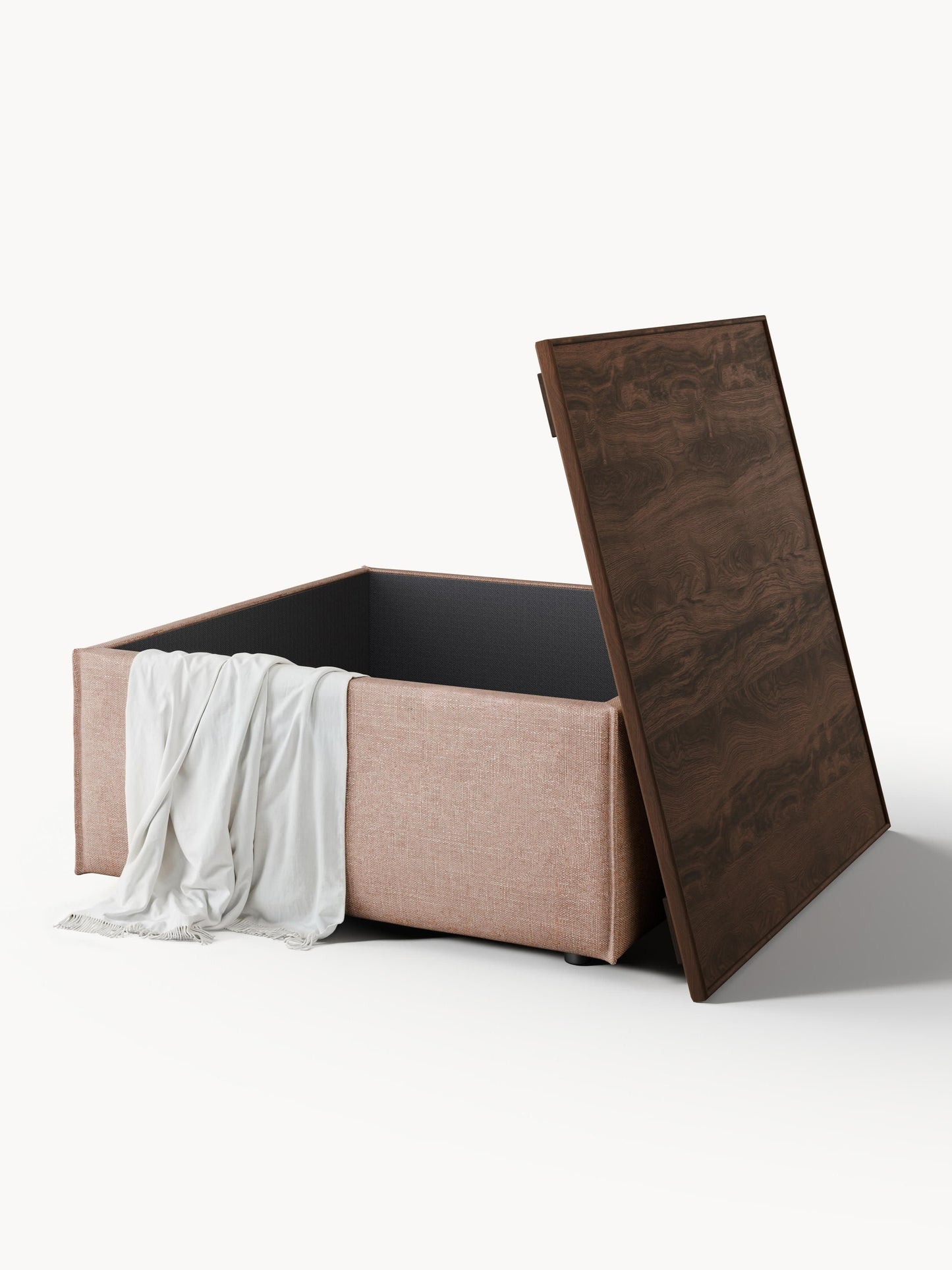 Sofa-Hocker Lennon aus Leinen-Mix mit Stauraum