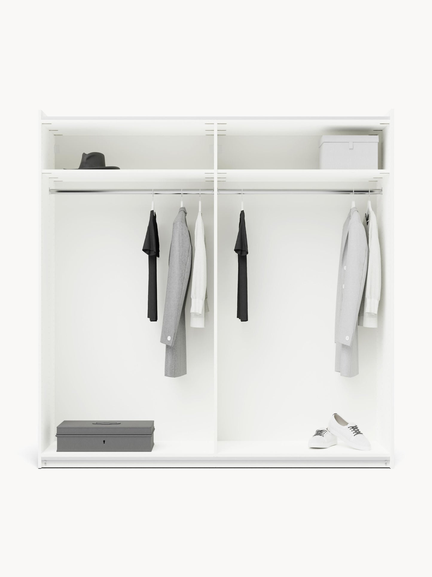 Modularer Schwebetürenschrank Leon, 200 cm Breite, in verschiedenen Größen