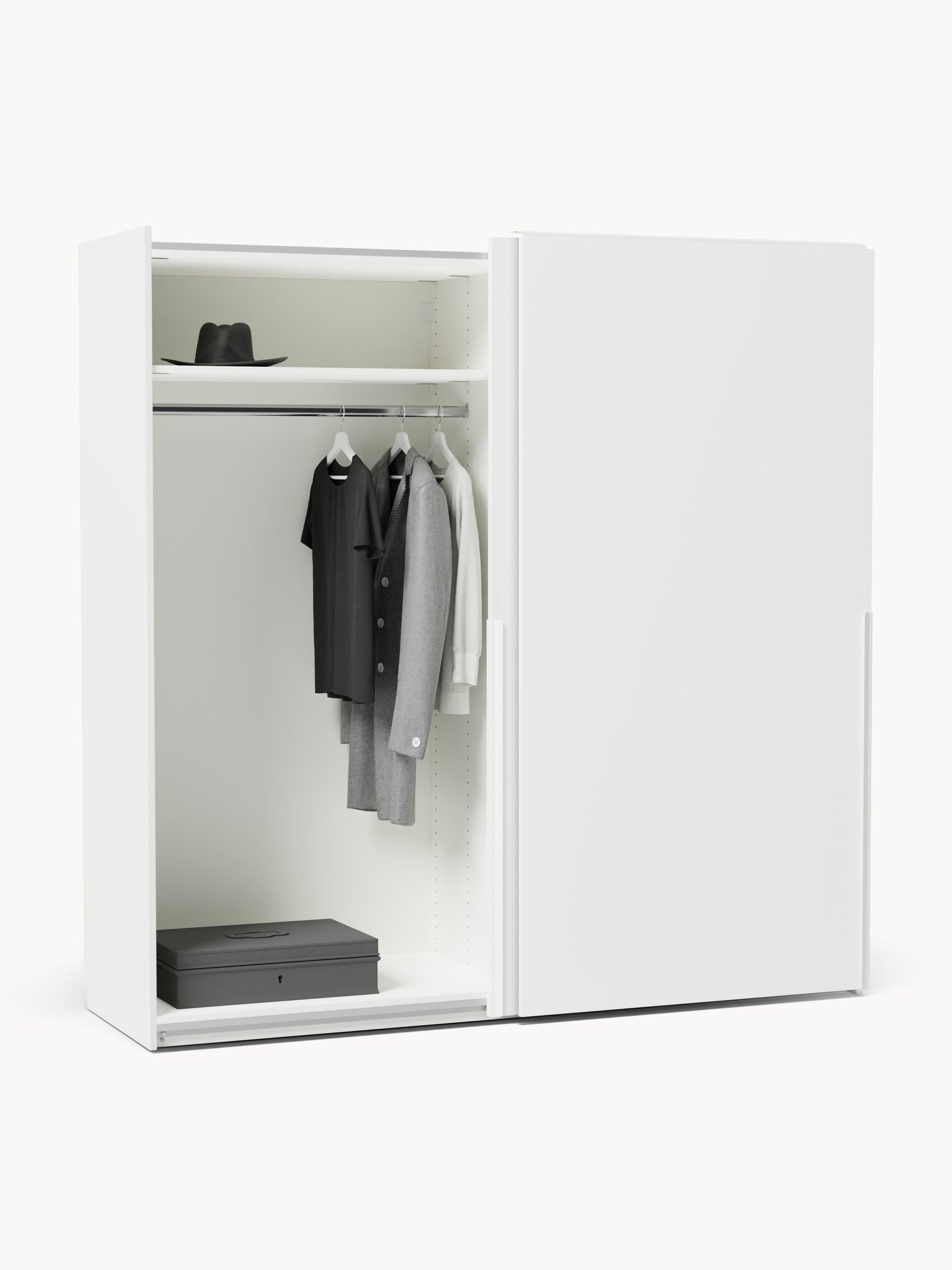 Modularer Schwebetürenschrank Leon, 200 cm Breite, in verschiedenen Größen