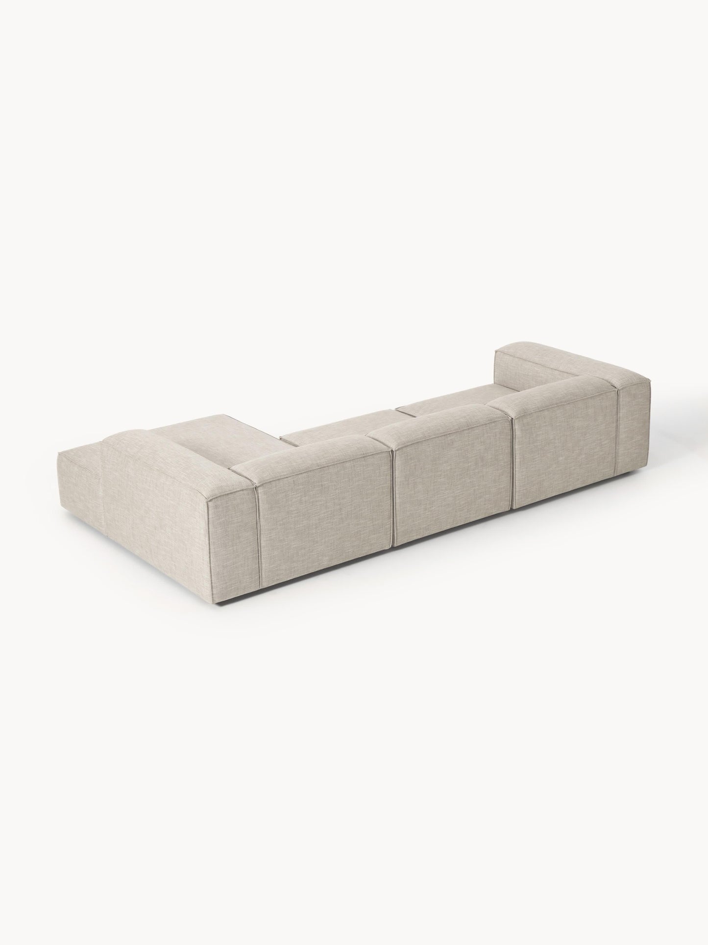 Modulares Ecksofa Lennon (4-Sitzer) aus Leinen-Mix