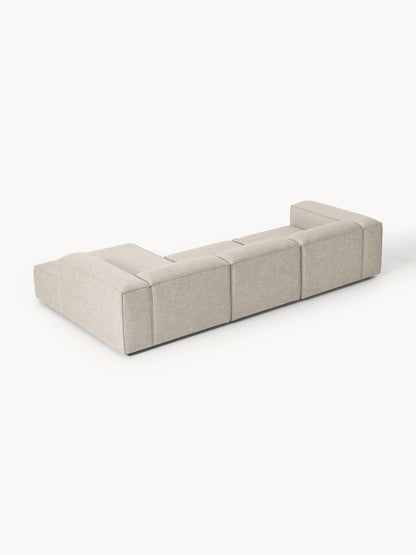 Modulares Ecksofa Lennon (4-Sitzer) aus Leinen-Mix