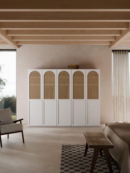 Modularer Drehtürenschrank Jeanne, 250 cm Breite, in verschiedenen Größen