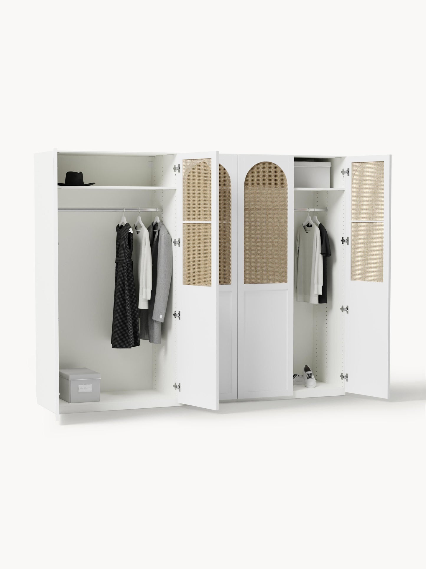 Modularer Drehtürenschrank Jeanne, 250 cm Breite, in verschiedenen Größen