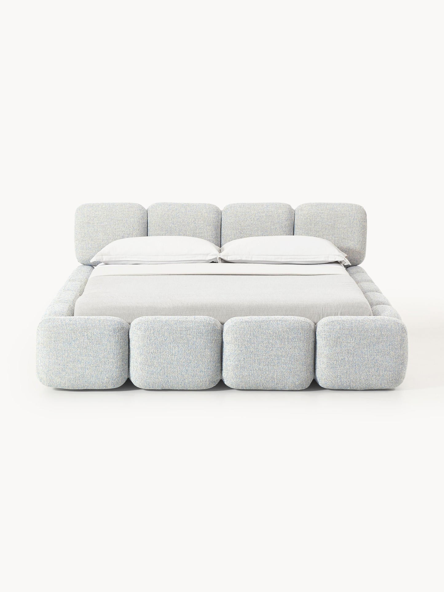 Polsterbett Tayla aus Bouclé mit Stauraum