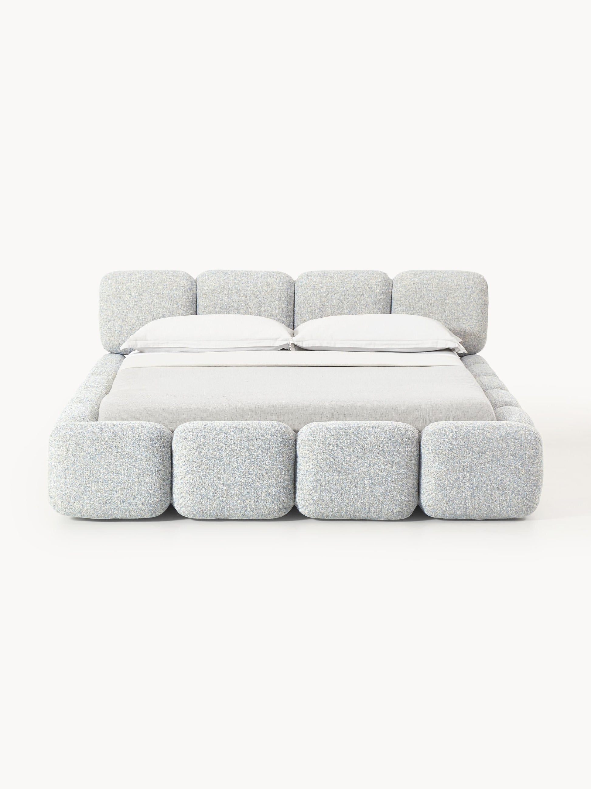 Polsterbett Tayla aus Bouclé mit Stauraum