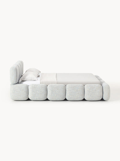 Polsterbett Tayla aus Bouclé mit Stauraum