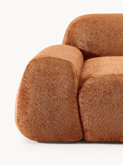 Modulares Teddy-Bouclé-Ecksofa Wolke (4-Sitzer)