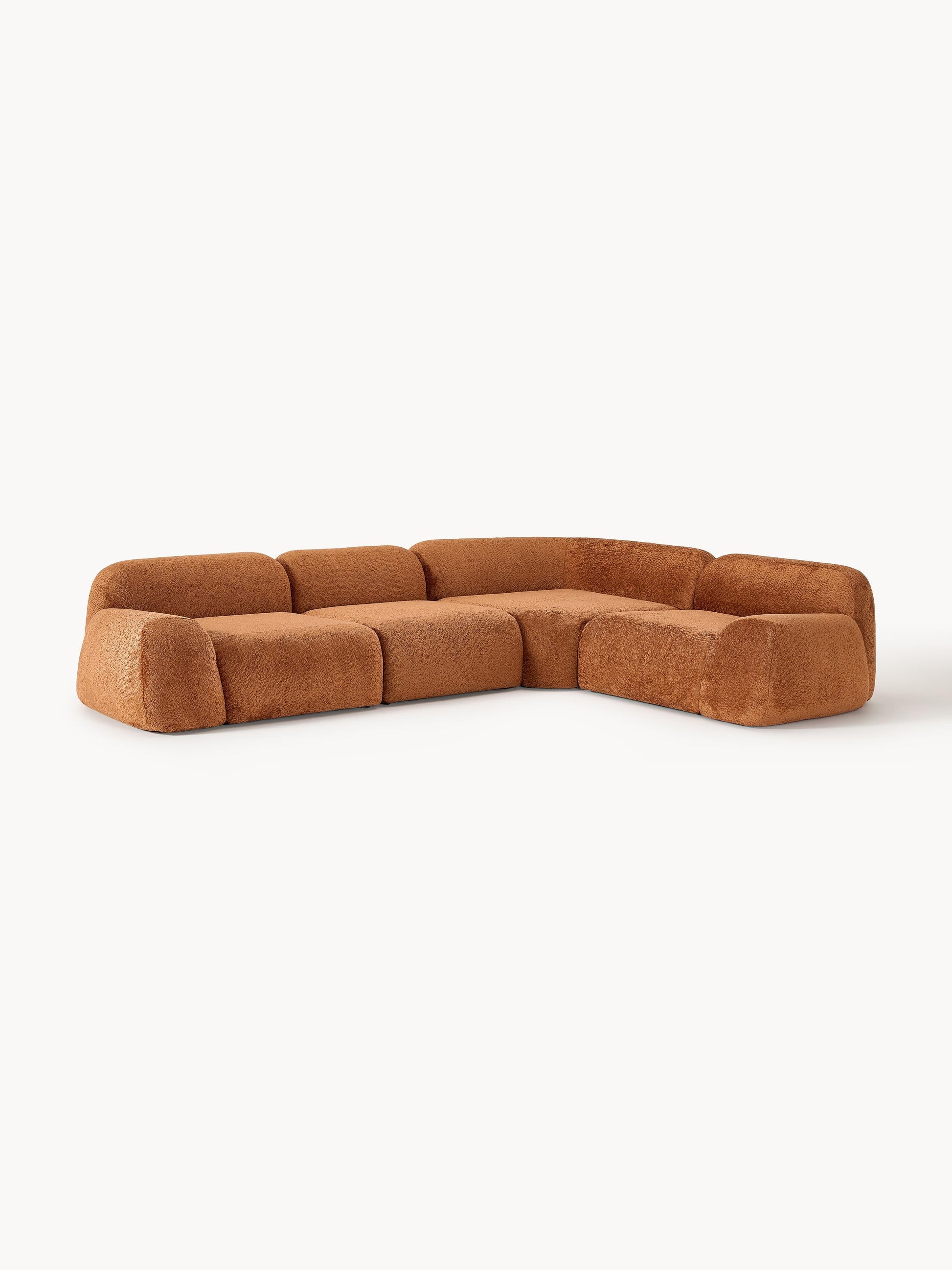 Modulares Teddy-Bouclé-Ecksofa Wolke (4-Sitzer)
