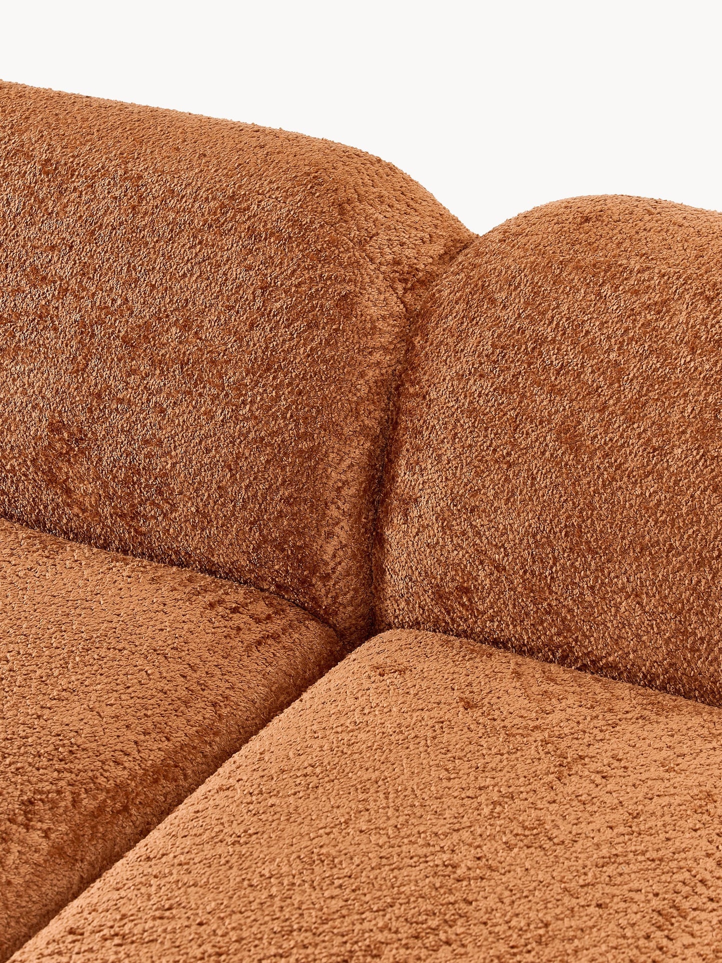 Modulares Teddy-Bouclé-Ecksofa Wolke (4-Sitzer)