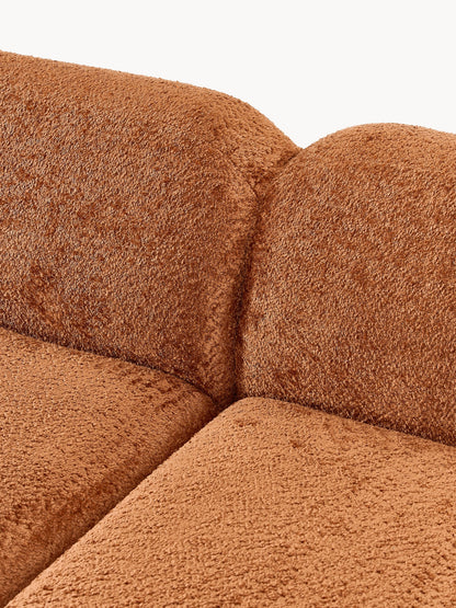 Modulares Teddy-Bouclé-Ecksofa Wolke (4-Sitzer)