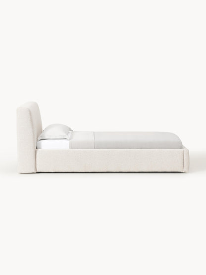 Bouclé-Einzelbett Cloud mit Stauraum