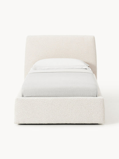 Bouclé-Einzelbett Cloud mit Stauraum