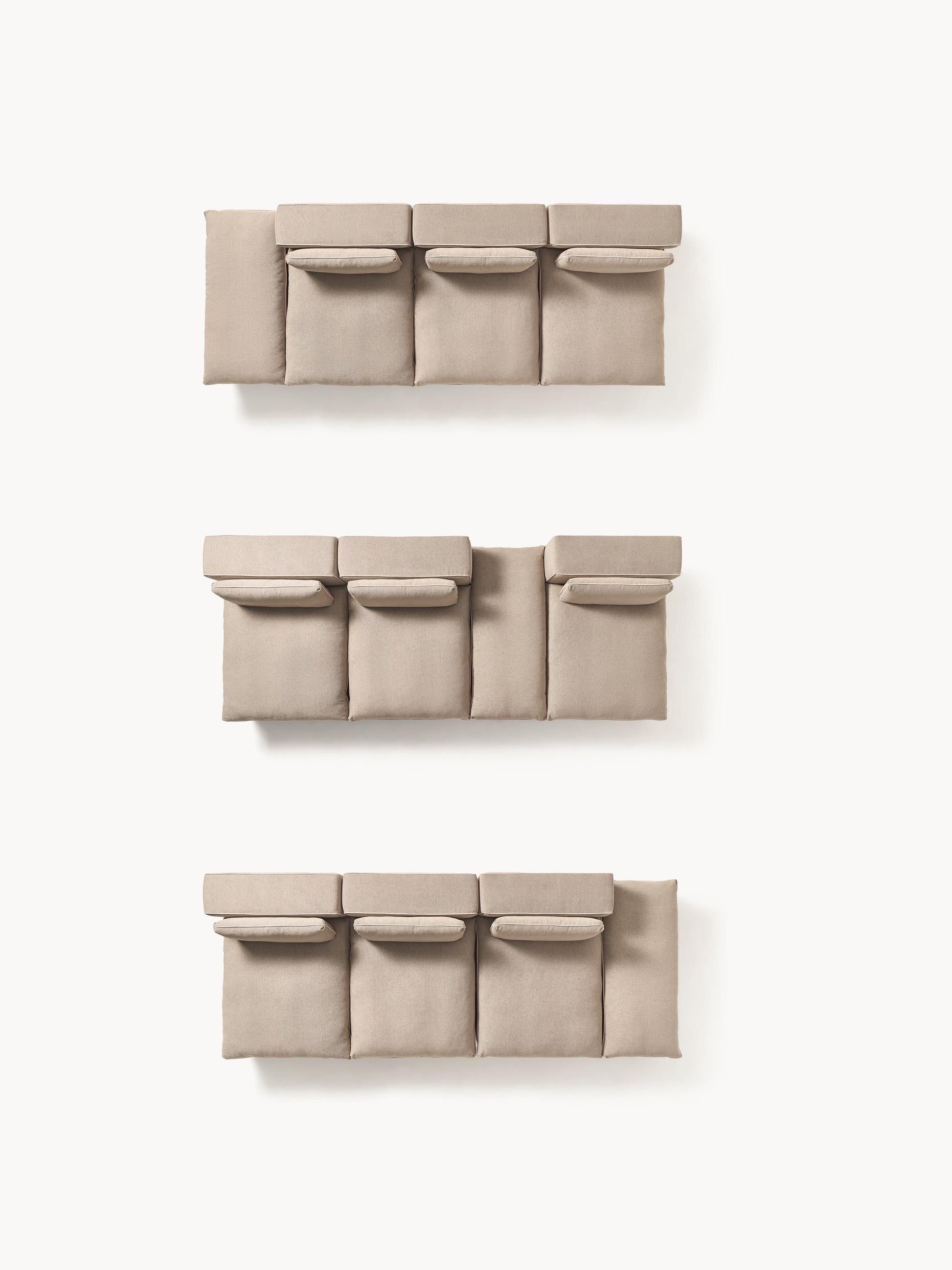 Modulares XL-Sofa Felix (3-Sitzer) mit Hocker