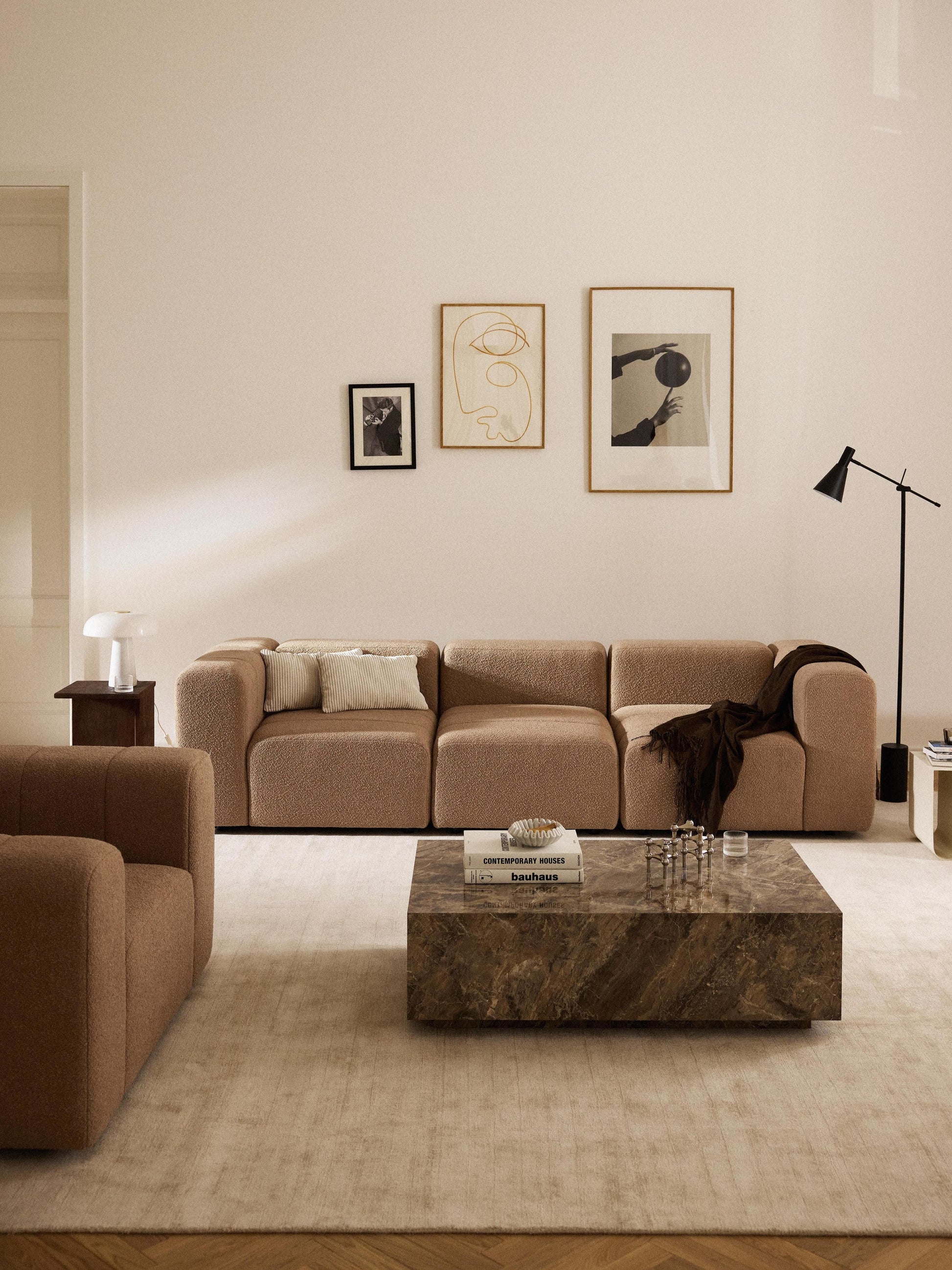 Modulares Bouclé-Sofa Lena (4-Sitzer)