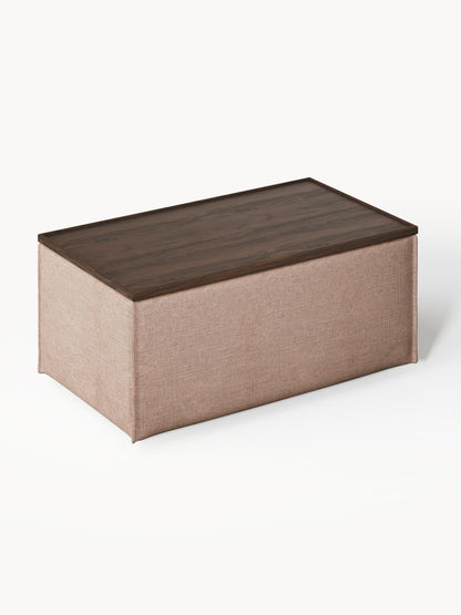 Sofa-Hocker Lennon aus Leinen-Mix mit Stauraum